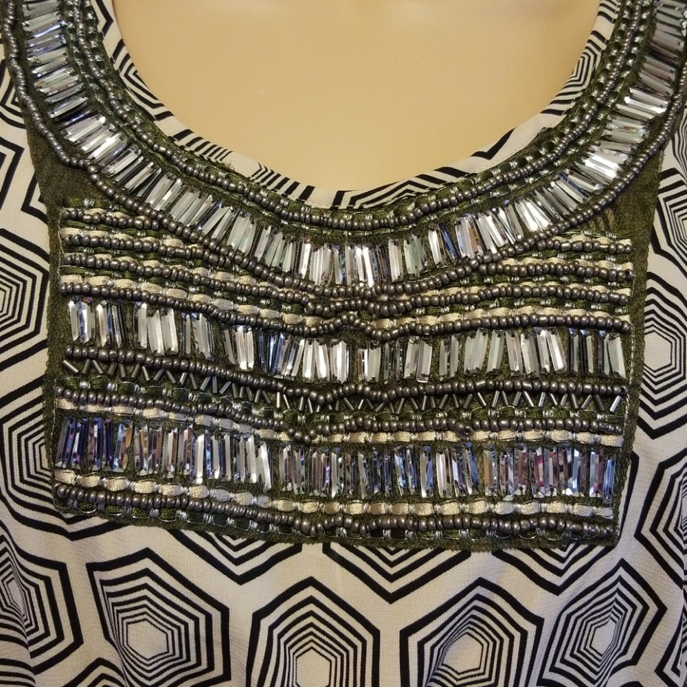 NWT Francesca's Miami Beaded Poncho Top - Picture 4 of 8